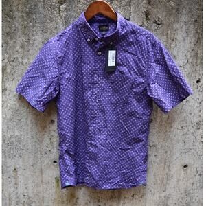 NWT Allen Edmonds Purple Short Sleeve Button-Down Shirt Men’s Size M